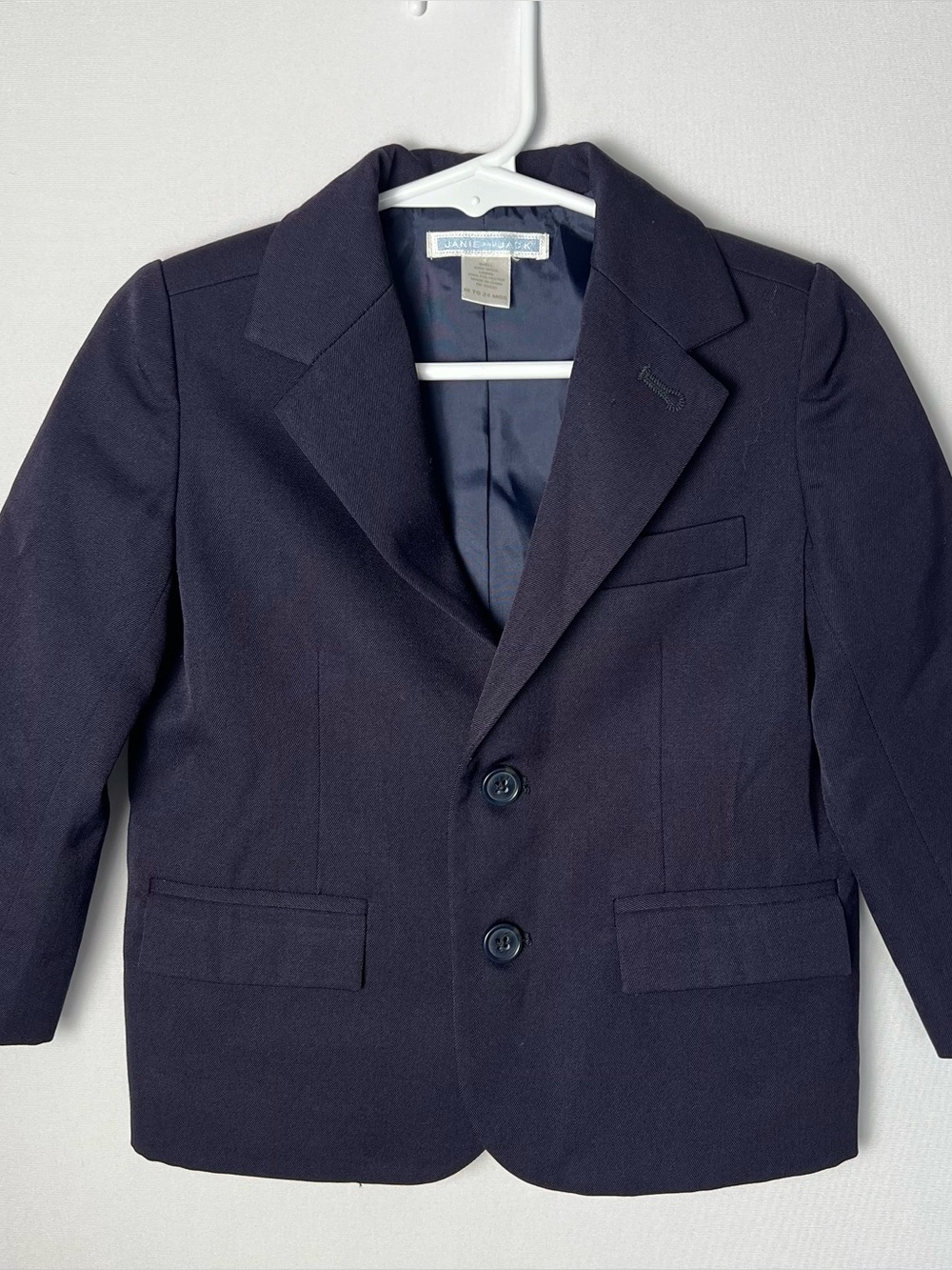Janie and Jack Baby Boy Wool Button Up Blazer Sport Coat Navy Blue 18-24 Months